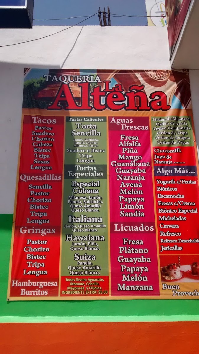 La Alteña Taquería Menu - Image 4